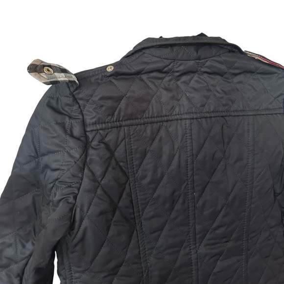 Burberry Black Quilted Jacket with Plaid Lining size S runs small - Picture 7 of 11